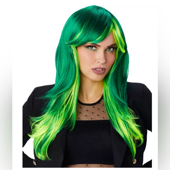 Spirit Halloween Green Glamorous Ombre Wig - Picture 2 of 3